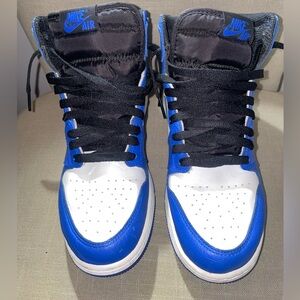 Nike Air Black, Royal Blue, and White Jordan High1s